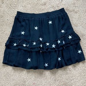 Black cotton skirt with white stars